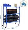 Simonrack Schwerlastregal, Lagerregal, 97,5 x 100 x 40 cm, Metallregal, Kellerregal, Biegestelle 75 kg, 3 Fachböden, Blau/Verzinkt - Simonclick Bild 2