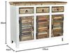 Sideboard Kommode Holz Perth 3-türig massivum 125x90x42 cm recyceltes Holz weiß bunt Landhausstil Shabby-Chic Wohnzimmer Flur Küche Bild 3