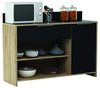 Demeyere Simply D315 Küchenbuffet 1 Tür 1 Schubkasten 2 Nischen Mike, Sonoma Eiche/Schwarz, 123 x 40 x 85 cm, 85 x 123 x 40 cm Bild 1