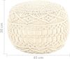 vidaXL Makramee Sitzpuff Handgefertigt Rustikal Sitzpouf Sitzhocker Hocker Pouf Puff Ottomane Fußhocker Fußschemel Rund 45x30 cm Baumwolle Bild 2