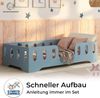 smartwood Kinderbett Bodenbett 140x200 mit Rausfallschutz & Lattenrost - Blau - Kinder Montessori Bett TILA 2 mit glatten Kanten - Betten für schnelle Montage - Bis 300 kg belastbar Bild 4