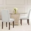 DUMOS Esszimmerstühle 2er Set, Elegant und Schön Modern Stühle Esszimmer, Leinenstoff Gepolstert küchenstühle, Kratzfester Boden Esszimmerstuhl Geeignet für Küche, Wohnzimmer, Schlafzimmer (Grau) Bild 5