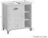 byLIVING Waschbeckenunterschrank WELLNESS / Waschtisch Unterschrank stehend, in Melamin weiß, Griff aus Metall in schwarz / 1-türig und drei offene Fächer / B 60, H 62, T 34 cm Bild 3