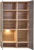 Hängevitrine >Kathlin< 2 Türen, inkl LED, schilfgrün / Eiche Dekor - 80x136x37 (BxHxT) Bild 3