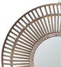 Wandspiegel mit breiten Rahmen, Bambus Dunkler Holzfarbton, Boho Chic, rund, ø 66 cm Bild 5