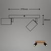 BRILONER Leuchten - Deckenlampe retro mit Holz, 2-flammige Deckenleuchte vintage, 2x GU10 Fassung, verstellbarer LED Spot, rustikaler Deckenspot, Schwarz-Holz, 270 x 60 x 85 mm, 2922-025 Bild 5