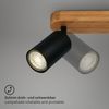 BRILONER Leuchten - Deckenlampe retro mit Holz, 2-flammige Deckenleuchte vintage, 2x GU10 Fassung, verstellbarer LED Spot, rustikaler Deckenspot, Schwarz-Holz, 270 x 60 x 85 mm, 2922-025 Bild 3
