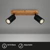 BRILONER Leuchten - Deckenlampe retro mit Holz, 2-flammige Deckenleuchte vintage, 2x GU10 Fassung, verstellbarer LED Spot, rustikaler Deckenspot, Schwarz-Holz, 270 x 60 x 85 mm, 2922-025 Bild 2