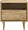 Forte Sherbrooke, einfache Montage Dank EasyKlix Nachttisch, Holzdekor: Mauvella Eiche, Nachtkommode 1 Schublade, hohe Holzfüße, Mid Century, 55 cm breit x 58 cm hoch x 43 cm tief Bild 3