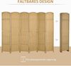 HOMCOM Paravent 6-teilig 240 x 170 cm Faltbar Stellwand Raumtrenner (Raumteiler, 1 St, Trennwand), für Wohnzimmer, Schlafzimmer, Naturholz Bild 4
