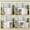 HOMCOM Schminktisch Make-up-Tisch mit großem Spiegel (4 Schubladen, 1-St, 3 offene Fächer), MDF, Weiß Bild 5