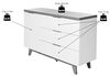 Jahnke Sideboard, Engineered Wood, Kerneiche/Weiss, One Size Bild 3