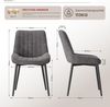 COLAMY Samt Esszimmerstühle 4er Set – Gepolsterte Stühle für Esszimmer & Küche mit Metallbeinen, Dickem Sitzpolster & Rutschfesten Füßen, Grau Bild 3