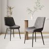 COLAMY Samt Esszimmerstühle 4er Set – Gepolsterte Stühle für Esszimmer & Küche mit Metallbeinen, Dickem Sitzpolster & Rutschfesten Füßen, Grau Bild 2