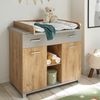 LARISSA Praktische Baby Wickelkommode inkl. Wickelaufsatz in Bolton Oak Optik / Arktisgrau - Vielseitiger Wickeltisch mit viel Stauraum - 107 x 104 x 79 cm (B/H/T) Bild 2