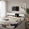FurnitureR TV-Lowboard in Hochglanzweiß & Holzdekor, 3 Schubladen & offene Medienfächer für modernes Wohnzimmer Bild 3