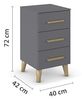 rauch Aditio Box, Nachttisch, 3 Schubladen, Massivholz-Fuß, mit Softclose-Funktion, Farbe Grau metallic, BxHxT 40x72x44cm Bild 3