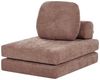 Beliani 'OLDEN' 1-Sitzer Bodensofa mit Schlaffunktion, Braun, Stoff Bild 4
