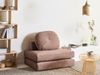 Beliani 'OLDEN' 1-Sitzer Bodensofa mit Schlaffunktion, Braun, Stoff Bild 2