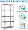 SimonRack Schwerlastregal, Lagerregal, 200 x 110 x 50 cm, Metallregal, Kellerregal, Biegestelle 200 kg, 5 Holzfachböden, Verzinkt/Holz - Maderclick Bild 5
