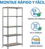 SimonRack Schwerlastregal, Lagerregal, 200 x 110 x 50 cm, Metallregal, Kellerregal, Biegestelle 200 kg, 5 Holzfachböden, Verzinkt/Holz - Maderclick Bild 4