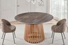 riess-ambiente Esstisch VALHALLA WOOD Ø115cm grau / braun · bis 6 Personen (Einzelartikel, 1-St), Keramik · rund · Indoor · Outdoor · Lamellen-Design · Japandi-Stil Bild 2