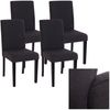 4er-Set Esszimmerstuhl 'Littau' Textil, schwarz, dunkle Beine Bild 2