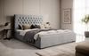 Designer Polsterbett Chester mit Stauraum 160x200 Hellgrau 48 Bild 2