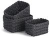 Zeller Aufbewahrungskorb-Set, 3-tlg, Papiergeflecht,, schwarz, ca. 18 x 12 x 9, 21 x 15 x 11, 24 x 18 x 13 cm Bild 1