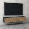 doporro Lowboard, Holz, Matt Anthrazit und Kerneiche, 240 cm Bild 2