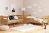 WNM Group 2in1 Etagenbett oder 2 Einzelbetten - Hochbett für Kinder Sophie - Stockbett mit Rausfallschutz und Lattenrost - Absturzsicherung Doppelstockbett - Jugendbett 80x180 cm - Erle Bild 4