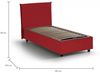 Talamo Italia - Einzelbett Cira, Bettkasten mit Stoffbezug, 100 % Made in Italy, Öffnung vorne, geeignet für Matratzen 90x200 cm, Rot Bild 2