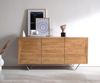 Sideboard Kayu 145x40x70 cm Akazie Natur 3 Türen V-Fuß Bild 4