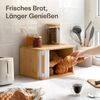 Praknu Brotkasten Brotkasten klein aus FSC® Holz mit Schiebetür - Brotaufbewahrung, Bambus, FSC® Holz - Platzsparend und stilvolle Brotbox für längere Frische Bild 3