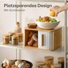 Praknu Brotkasten Brotkasten klein aus FSC® Holz mit Schiebetür - Brotaufbewahrung, Bambus, FSC® Holz - Platzsparend und stilvolle Brotbox für längere Frische Bild 4