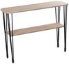 DRW Eingangstisch mit Ablage aus Holz und Metall in Schwarz und Eiche, 120 x 40 x 91 cm, Regal 106 x 28 x 1,8 cm Bild 1