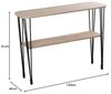 DRW Eingangstisch mit Ablage aus Holz und Metall in Schwarz und Eiche, 120 x 40 x 91 cm, Regal 106 x 28 x 1,8 cm Bild 2