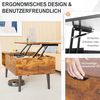DUMOS Couchtisch Höhenverstellbar, Qualität Wohnzimmertisch, Multifunktionales Coffee Table Ausziehbar, Couchtisch mit Stauraum, Geeignet für Wohnzimmer, Schlafzimmer, Büro (Braun) Bild 5
