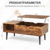 DUMOS Couchtisch Höhenverstellbar, Qualität Wohnzimmertisch, Multifunktionales Coffee Table Ausziehbar, Couchtisch mit Stauraum, Geeignet für Wohnzimmer, Schlafzimmer, Büro (Braun) Bild 2