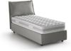 Talamo Italia - Einzelbett Carolina, Bettkasten mit Stoffbezug, 100 % Made in Italy, Öffnung vorne, inklusive Matratze 80x190 cm, Grau Bild 3