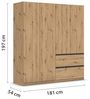 rauch Drehtürenschrank Kleiderschrank Schrank Garderobe COSTA in den Breiten 91/136/181 cm (in 3 Ausstattungen BASIC/CLASSIC/PREMIUM) viel Platz, grifflose Front und Push-to-Open Funktion MADE IN GERMANY Bild 3