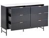Kommode mit 6 Schubladen GLASTONBURY Marmor Optik Schwarz Bild 4