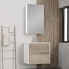 Baikal Camerino Schrank mit Spiegel, Mehrzweck-Badezimmerschrank, wahlweise mit oder ohne LED-Licht, einfache Montage, montierter Schrank, weißes Finish, 48 cm Bild 2
