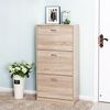 Vasagle Schuhschrank mit 3 Klappen Schuhregal mit 3 Ebenen 60 x 24 x 120 cm (L x B x H) Eichen-Optik von Songmics LBC03NL Bild 2