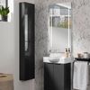 FACKELMANN SBC LUNA Gäste WC Set 4-teilig 55 cm breit, Anthrazit, Waschbecken Keramik Weiß Hahnloch links + LED Spiegel + Hochschrank slim Bild 4