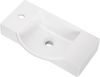 FACKELMANN SBC LUNA Gäste WC Set 4-teilig 55 cm breit, Anthrazit, Waschbecken Keramik Weiß Hahnloch links + LED Spiegel + Hochschrank slim Bild 2