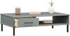 vidaXL Couchtisch OSLO mit Metallbeinen Grau Massivholz Kiefer 351037 Bild 4