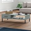 vidaXL Couchtisch OSLO mit Metallbeinen Grau Massivholz Kiefer 351037 Bild 2