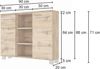 HELD MÖBEL Unterschrank Sideboard Livorno 90 cm Wotaneiche/matt weiß Bild 3