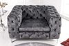 riess-ambiente Chesterfield-Sessel MODERN BAROCK 120cm dunkelgrau · Samt-Sessel mit Federkern-Polsterung (Einzelartikel, 1-St), Chesterfield · Ziersteppung · Rundum-Bezug · Lesesessel · Metallfüße Bild 2